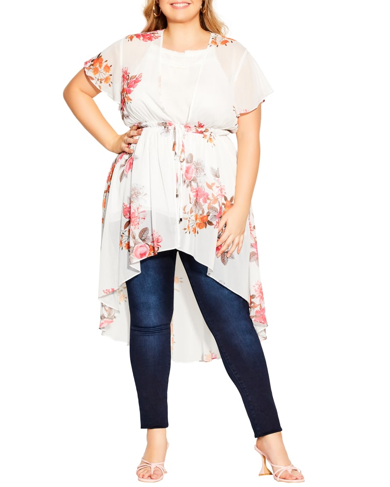 Plus size model wearing Nalani Floral Crush Jacket by City Chic | Dia&Co | dia_product_style_image_id:201424